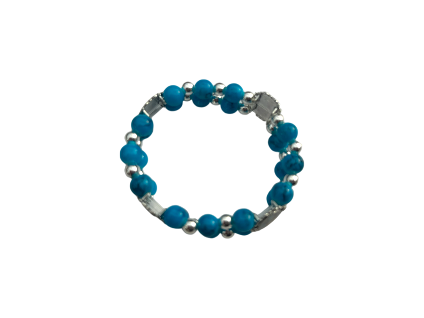 Round Blue Malachite Double Bracelet