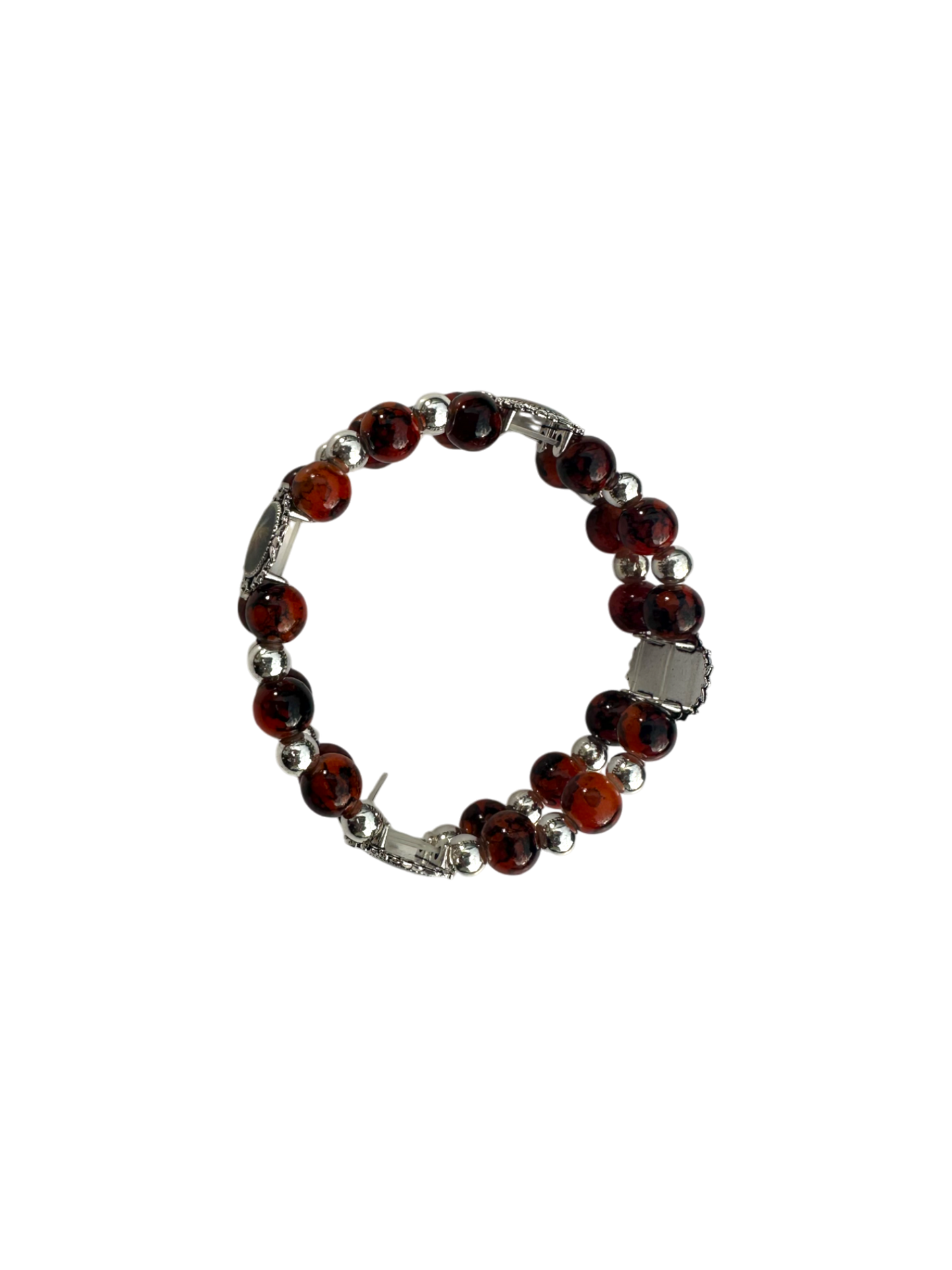 Round Brown Malachite Double Bracelet