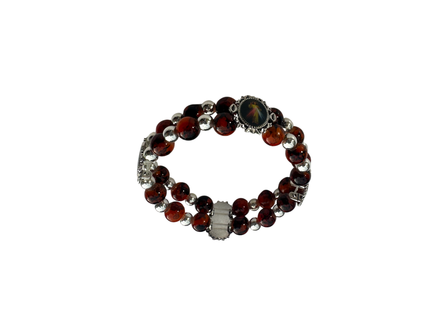 Round Brown Malachite Double Bracelet