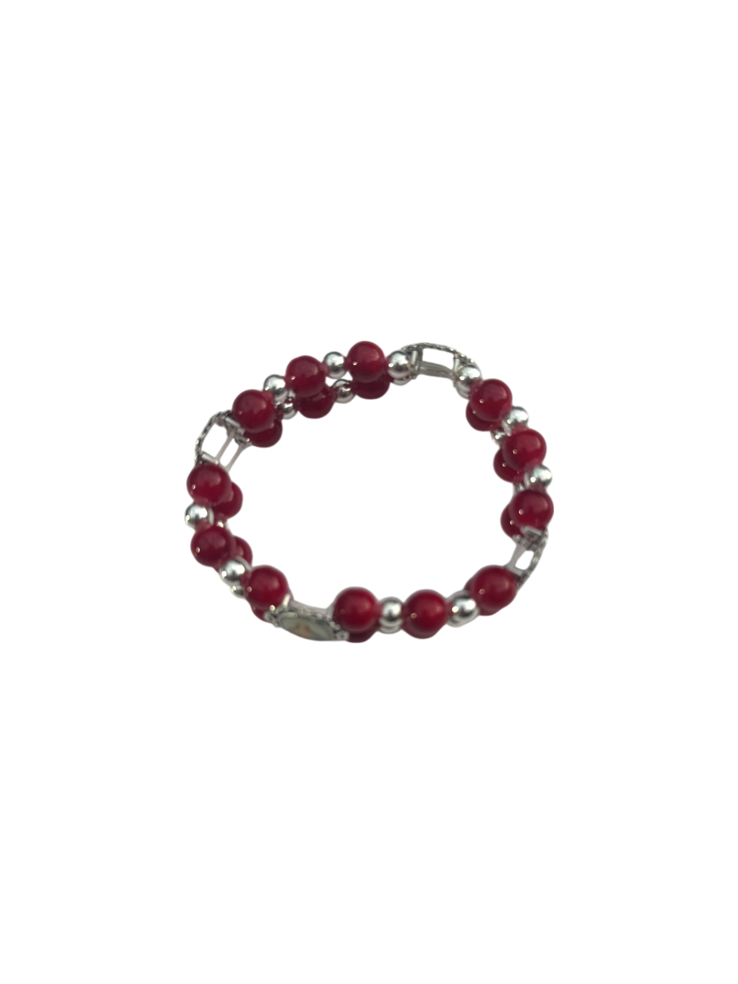 Round Red Malachite Double Bracelet