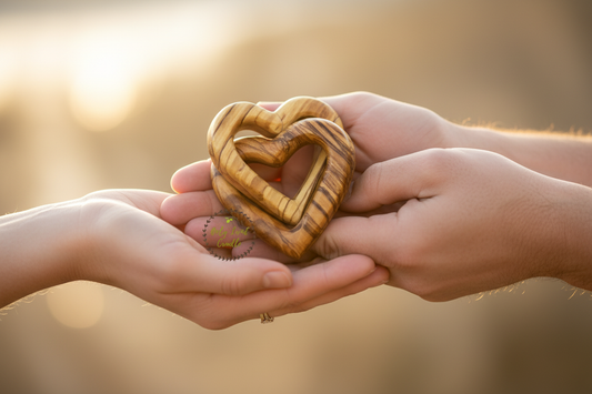 Olive Wood Connecting Hearts