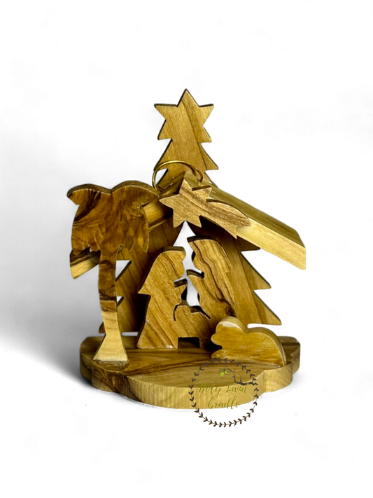 Olive wood  Ornament with Tree Shape Wall