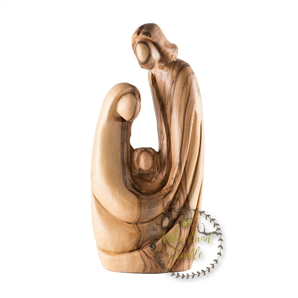 Olive Wood Figure Holy Family (OPEN BACK)